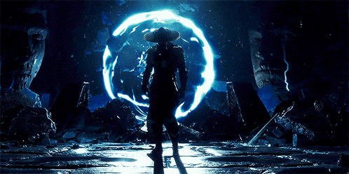 A Person In A Cowboy Hat Is Standing In Front Of A Glowing Circle GIF