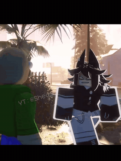 A Person In A Green Shirt Is Standing Next To A Person In A Black And White Cartoon GIF