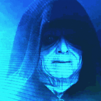 A Person In A Hooded Jacket With A Blue Background Behind Them GIF