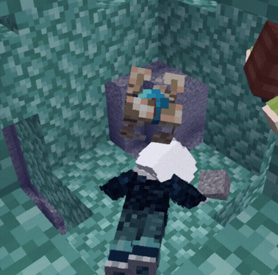 A Person In A Minecraft Game Is Laying In A Corner GIF