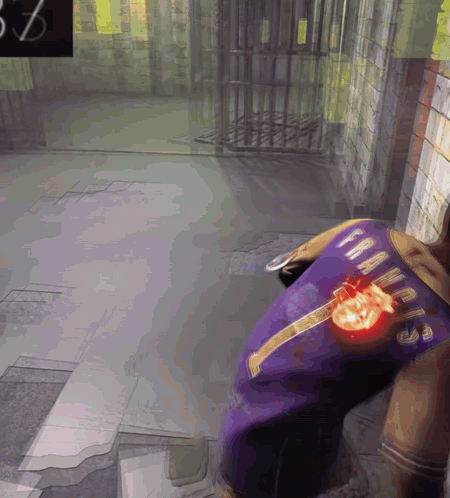 A Person In A Purple Shirt Has The Number 5 On The Back GIF