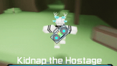 A Person In A Video Game Is Holding A Boombox And Says Kidnap The Hostage On The Bottom GIF