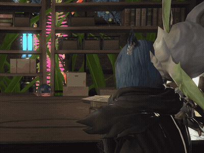 A Person In A Video Game Is Standing In Front Of A Bookshelf With A Box That Says ' Emerald ' On It GIF