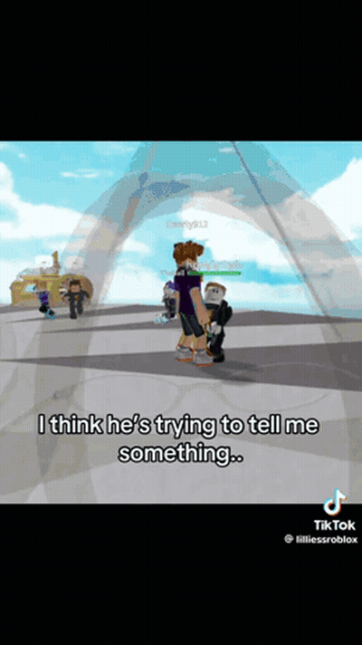 A Person In A Video Game Says I Think He 'S Trying To Tell Me Something .. GIF