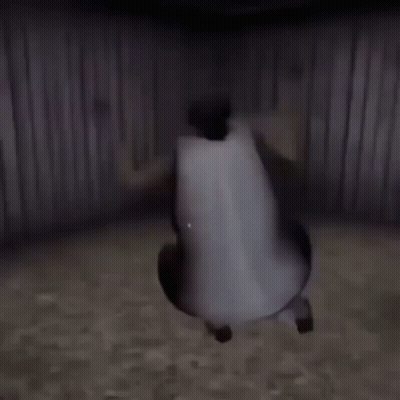 A Person In A White Dress Is Standing In Front Of A Fence . GIF