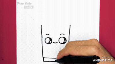 A Person Is Drawing A Cup With A Face On It With A Marker GIF