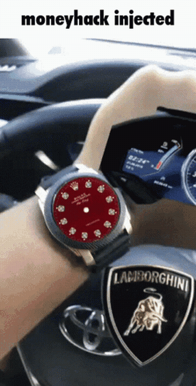 A Person Is Driving A Car With A Lamborghini Logo On The Steering Wheel GIF