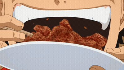 A Person Is Eating Fried Chicken With Chopsticks From A Plate GIF