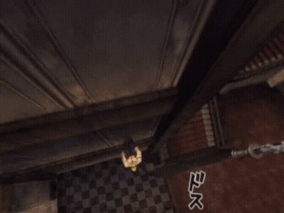 A Person Is Falling Down A Staircase With A Sign Behind Them That Says ' Break ' GIF