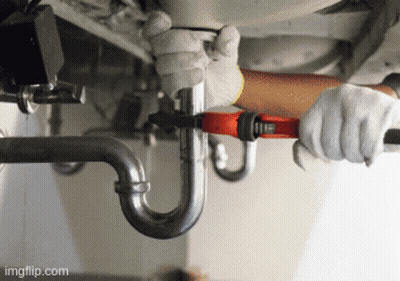 A Person Is Fixing A Pipe With A Wrench And The Website Imgflip.com Is Below GIF