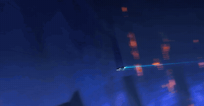 A Person Is Flying Through The Air In A Dark Room GIF