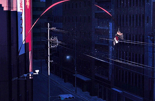 A Person Is Flying Through The Air In Front Of A Sign That Says ' A ' On It GIF