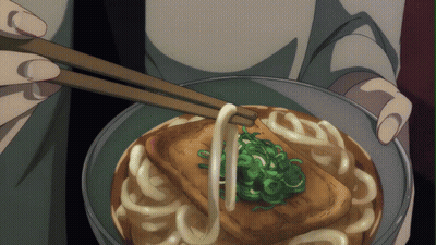 A Person Is Holding A Bowl Of Food With Chopsticks GIF