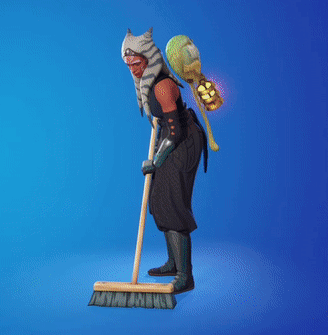 A Person Is Holding A Broom In Their Hand GIF