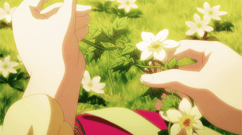 A Person Is Holding A Bunch Of Flowers In Their Hands GIF