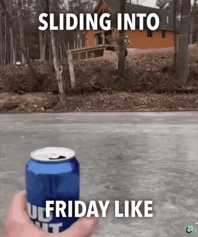 A Person Is Holding A Can Of Budweiser In Front Of A House GIF