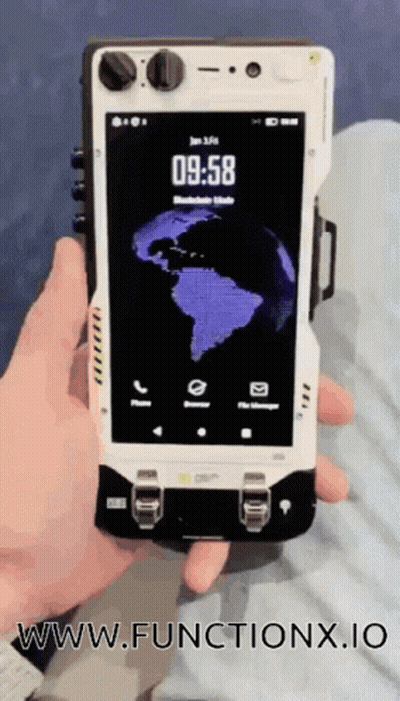 A Person Is Holding A Cell Phone That Says 09:58 On It GIF
