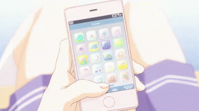 A Person Is Holding A Cell Phone With A Clock On It GIF