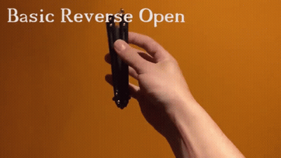 A Person Is Holding A Cell Phone With The Words Basic Reverse Open Written Above Them GIF