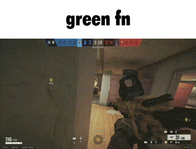 A Person Is Holding A Gun In A Video Game And The Word Green Is On The Bottom . GIF