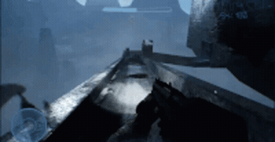 A Person Is Holding A Gun In A Video Game With The Number 5 On It GIF