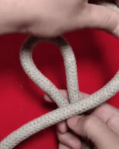 A Person Is Holding A Rope In Their Hands . GIF