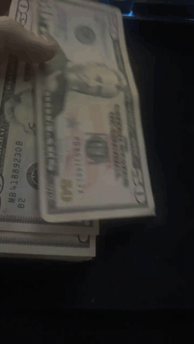 A Person Is Holding A Stack Of Twenty Dollar Bills GIF
