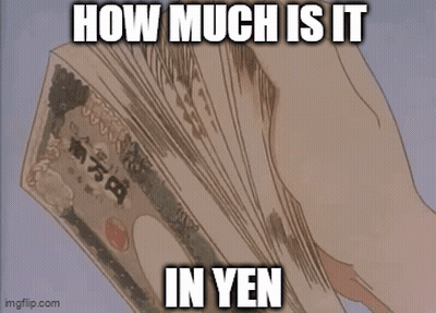 A Person Is Holding A Stack Of Yen Bills In Their Hand .. GIF