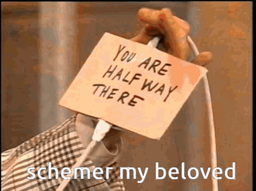 A Person Is Holding A Sticky Note That Says " You Are Halfway There " GIF