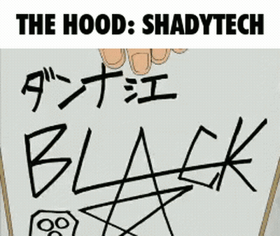A Person Is Holding A White Board That Says Black On It GIF