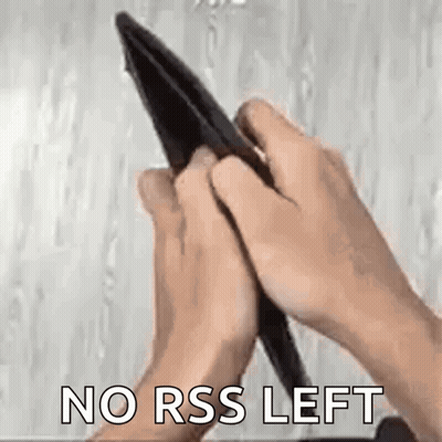 A Person Is Holding An Empty Wallet In Their Hands With The Words `` No Rss Left '' Written On The Bottom . GIF