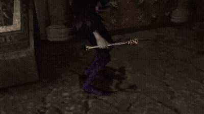 A Person Is Holding Two Guns In Their Hands And One Of Them Is Shooting . GIF