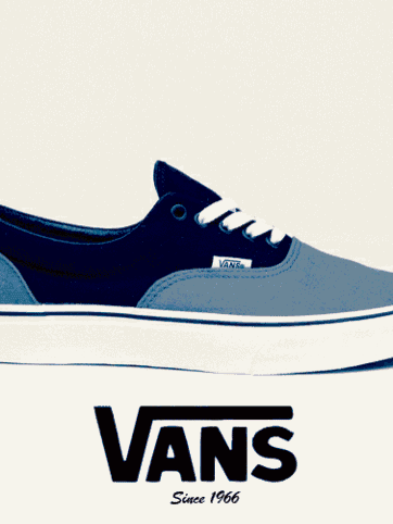 A Person Is Holding Up A Vans Off The Wall Sticker GIF