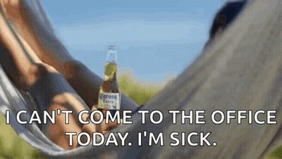 A Person Is Laying In A Hammock With A Bottle Of Corona Beer In Their Hand . GIF