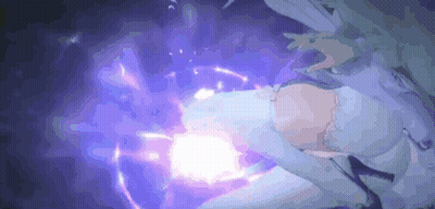 A Person Is Laying On A Bed With A Purple Light Coming Out Of Their Chest . GIF