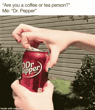 A Person Is Opening A Can Of Dr Pepper With A Straw GIF