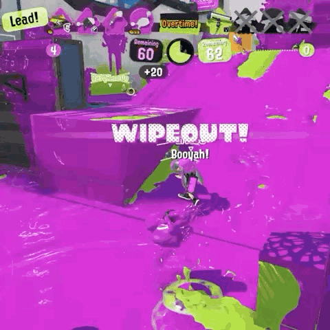 A Person Is Playing A Video Game With A Purple Background And A Purple Wall . GIF
