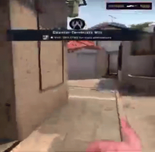 A Person Is Playing A Video Game With A Sign That Says Counter-Terrorists Will GIF