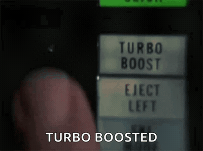A Person Is Pressing A Button That Says Turbo Boost On It GIF