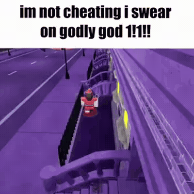 A Person Is Riding A Roller Coaster In A Video Game And They Are Not Cheating On Godly God ! GIF