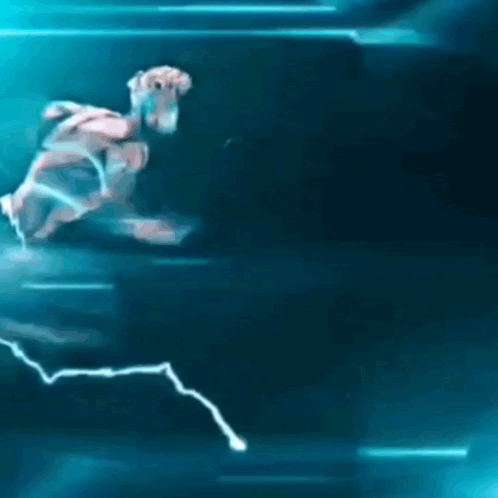 A Person Is Running In A Dark Room With A Light Coming Out Of Their Hand . GIF