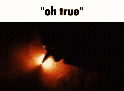A Person Is Screaming In The Dark With The Words " Oh True " Written Above Them GIF