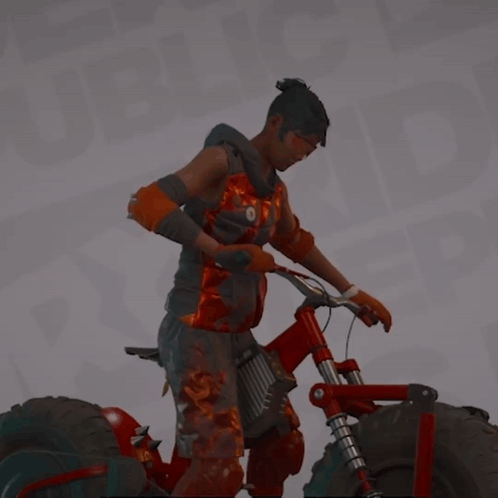 A Person Is Sitting On A Red Bicycle With A Battery Attached To It GIF