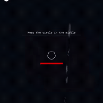 A Person Is Standing In A Dark Room With A Circle In The Middle Of The Screen . GIF