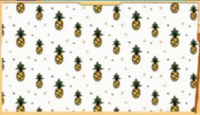 A Person Is Standing In Front Of A Pineapple Wallpaper . GIF