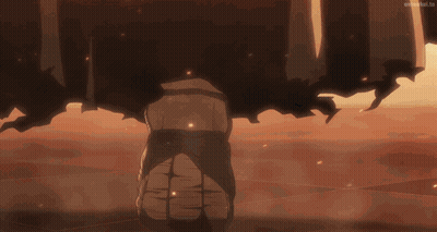 A Person Is Standing In The Middle Of A Desert With A Huge Explosion Coming Out Of It . GIF