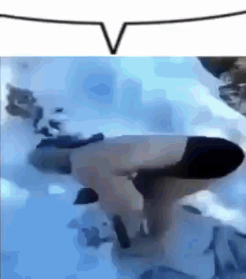 A Person Is Swimming In A Pool With A Speech Bubble Above It . GIF