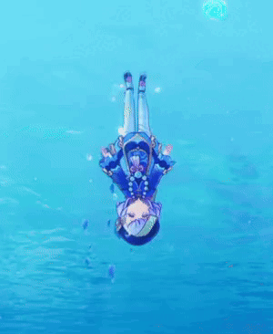 A Person Is Upside Down In The Ocean GIF