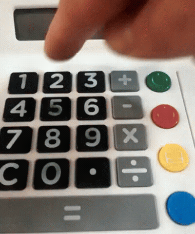 A Person Is Using A Calculator With The Numbers 1 Through 9 On The Keys GIF