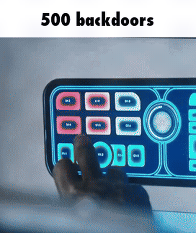 A Person Is Using A Phone With A Screen That Says 500 Backdoors On It GIF
